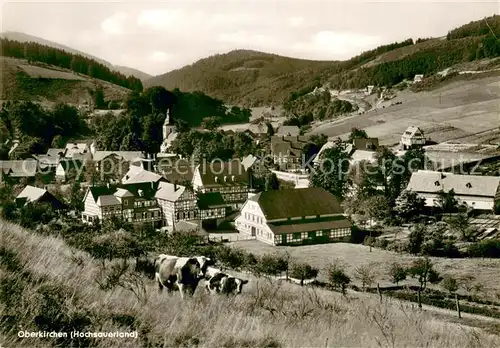 AK / Ansichtskarte Oberkirchen_Sauerland Gesamtansicht und Gasthof Schuette Oberkirchen_Sauerland