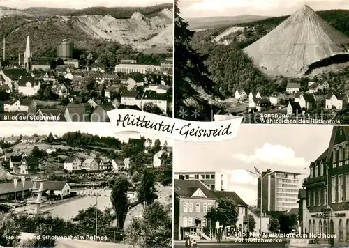 AK / Ansichtskarte Geisweid Stadtmitte Sandhuegel Marktplatz Freibad u. Erholungsheim Patmos Geisweid