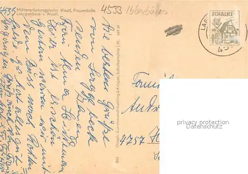 AK / Ansichtskarte Laggenbeck Muettererholungsheim d. westfl. Frauenhilfe Laggenbeck