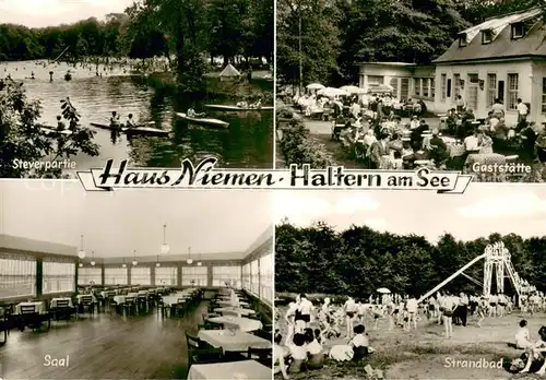 AK / Ansichtskarte Haltern_See Restaurant Haus Niemen Steverpartie saal Strandbad Haltern See