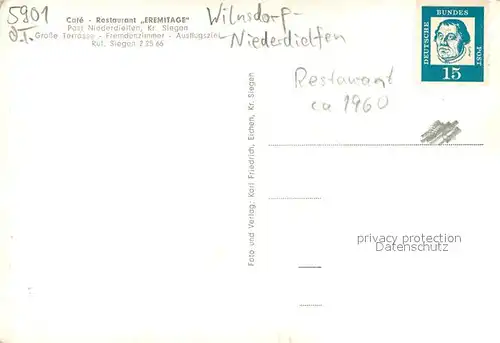 AK / Ansichtskarte Niederdielfen Cafe Restaurant Eremitage Innen und Aussen Niederdielfen