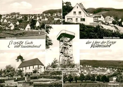 AK / Ansichtskarte Stuebbeken Rueberzahl Baude Teilansichten Stuebbeken St. Josephskirche Humpferl Aussichtsturm Stuebbeken