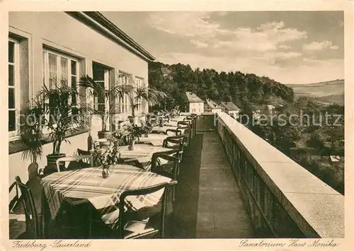 AK / Ansichtskarte Fredeburg_Schmallenberg Sanatorium Haus Monika Terrasse Fredeburg_Schmallenberg