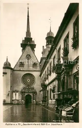 AK / Ansichtskarte 0 Koblenz__Rhein Jesuitenkirche mit Stadthaus 