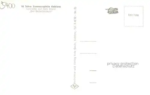 AK / Ansichtskarte 0 Koblenz__Rhein Operette auf dem Rhein Der Bettelstudent 