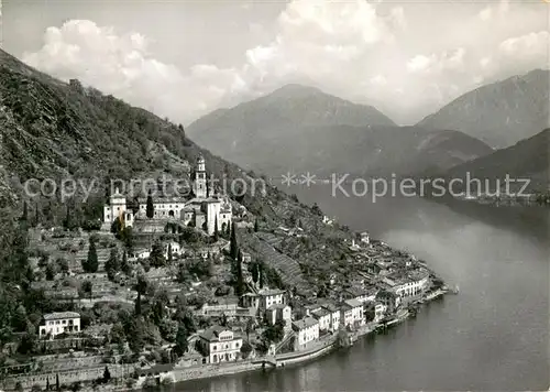 AK / Ansichtskarte Morcote_Lago_di_Lugano Panorama Kirche Santa Maria del Sasso Luganersee Alpen Morcote_Lago_di_Lugano