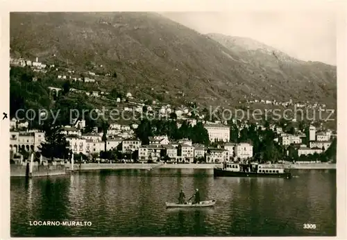 AK / Ansichtskarte Muralto_Lago_Maggiore Ansicht vom See aus Passagierdampfer Muralto_Lago_Maggiore