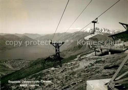 AK / Ansichtskarte Locarno_TI Seggiovia Colanicchio Cimetta Panorama Lago Maggiore Alpen Locarno_TI