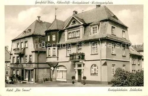 AK / Ansichtskarte Gersfeld_Rhoen Hotel Zur Sonne Aussenansicht Gersfeld Rhoen