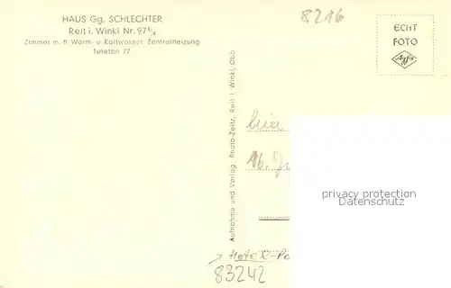 AK / Ansichtskarte Reit_Winkl haus Gg. Schlechter Aussenansicht Reit_Winkl