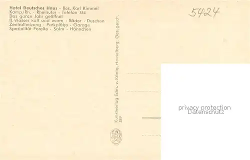 AK / Ansichtskarte Kamp Bornhofen Hotel Deutsches Haus Aussenansicht Kamp Bornhofen