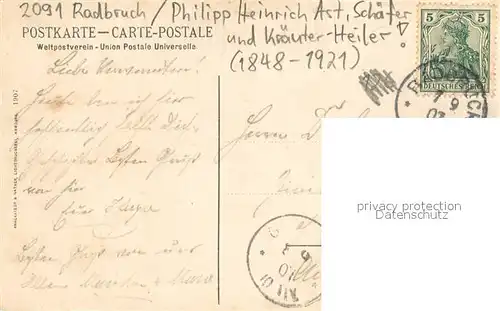 AK / Ansichtskarte Radbruch Philipp Heinrich Ast Schaefer u. Kraeuter Heiler Radbruch