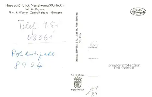 AK / Ansichtskarte Nesselwang Haus Schoenblick Nesselwang