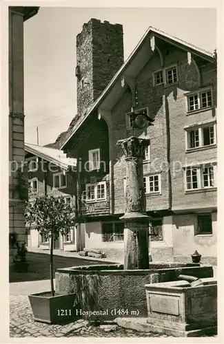 AK / Ansichtskarte Hospental Dorfbrunnen Hospental