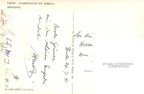 AK / Ansichtskarte Ponte Campovasto mit Albula Ponte