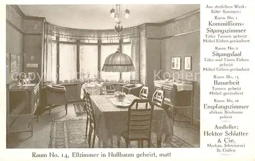 AK / Ansichtskarte St_Gallen_SG Raumkunst Ausstellung 1912 Raum No 14 Esszimmer St_Gallen_SG