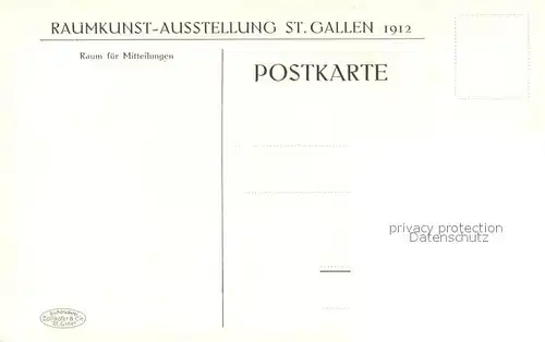 AK / Ansichtskarte St_Gallen_SG Raumkunst Ausstellung 1912 Raum No 14 Esszimmer St_Gallen_SG