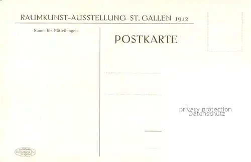 AK / Ansichtskarte St_Gallen_SG Raumkunst Ausstellung 1912 Raum No 16 Empfangszimmer St_Gallen_SG