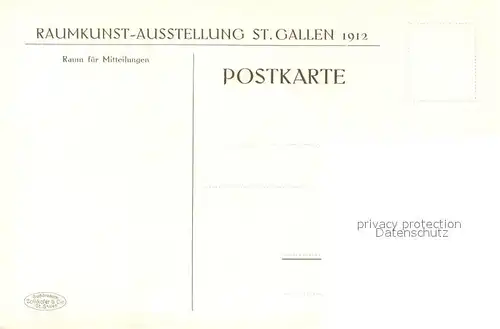AK / Ansichtskarte St_Gallen_SG Raumkunst Ausstellung 1912 Raum No 12 Kuechen Einrichtung St_Gallen_SG