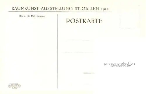 AK / Ansichtskarte St_Gallen_SG Raumkunst Ausstellung 1912 Raum No 25 Schlafzimmer St_Gallen_SG