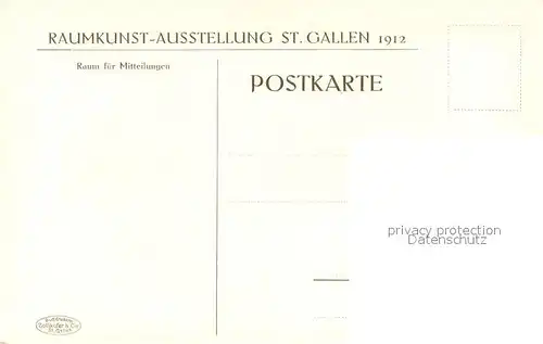 AK / Ansichtskarte St_Gallen_SG Raumkunst Ausstellung 1912 Raum No 20 Speisezimmer in Nussbaum St_Gallen_SG