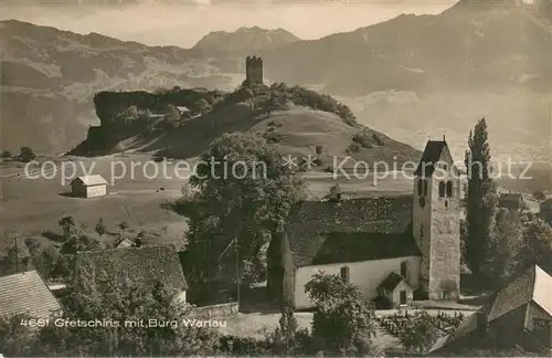 AK / Ansichtskarte Gretschins_SG mit Burg Wartau 