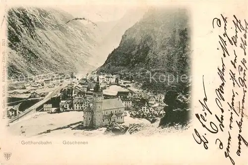 AK / Ansichtskarte Goeschenen_Goeschenen_UR Panorama mit Gotthardbahn 