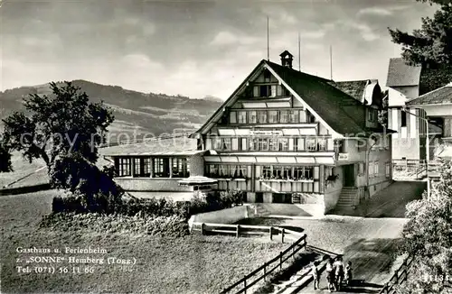 AK / Ansichtskarte Hemberg_SG Gasthaus und Ferienheim zur Sonne Hemberg_SG