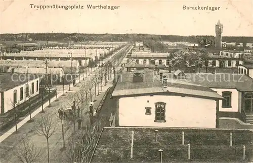 AK / Ansichtskarte Warthelager_Posen_Poznan Truppenuebungsplatz Barackenlager 