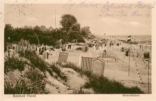 AK / Ansichtskarte Horst__Ostsee_Niechorze Strandleben 