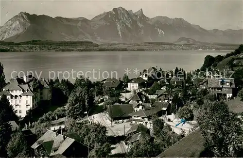 AK / Ansichtskarte Gunten_Thunersee_BE Panorama mit Stockhorn 