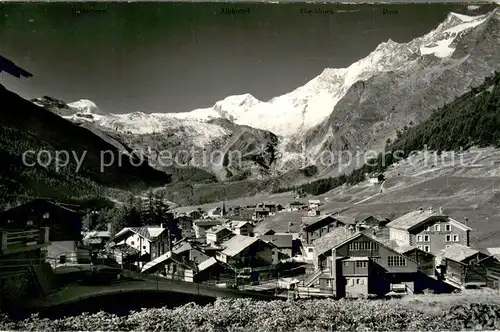 AK / Ansichtskarte Saas Fee mit Allalinhorn Alphubel Taeschhorn und Dom Saas Fee