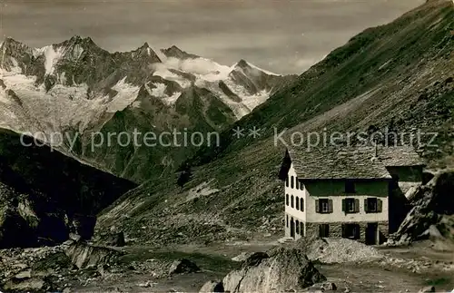 AK / Ansichtskarte Almagell_VS Berghotel Almageleralp mit Mischabelkette Almagell VS