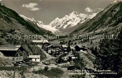 AK / Ansichtskarte Blatten_VS im Loetschental mit Loetschenluecke Sattelhorn und Schienhorn Blatten_VS