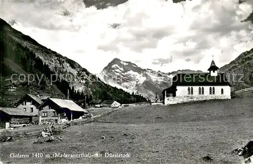 AK / Ansichtskarte Golzern_UR Maderanerthal mit Duessistock und Kirche Golzern_UR