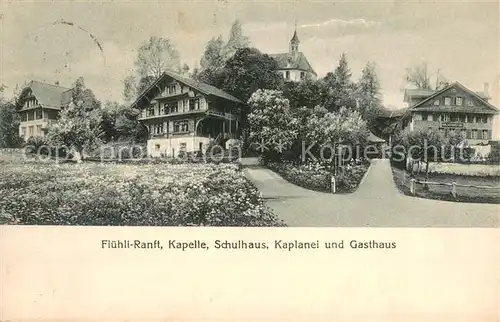 AK / Ansichtskarte Fluehli_Ranft Kapelle Schulhaus Kaplanei und Gasthaus Fluehli Ranft
