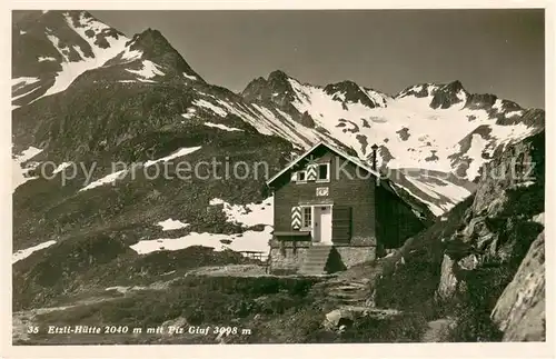 AK / Ansichtskarte Etzlihuette mit Piz Giuf Etzlihuette