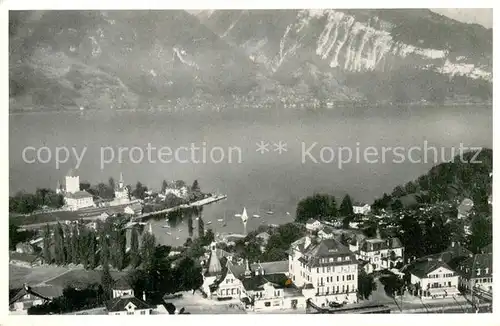 AK / Ansichtskarte Spiez_Thunersee_BE Hotel Terminus Panorama Feldpost Spiez_Thunersee_BE
