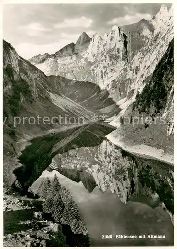 AK / Ansichtskarte Faehlensee_IR Bergsee mit Altmann Appenzeller Alpen Wasserspiegelung 