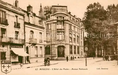 AK / Ansichtskarte Moulins_03_Allier Hotel des Postes   Avenue Nationale 