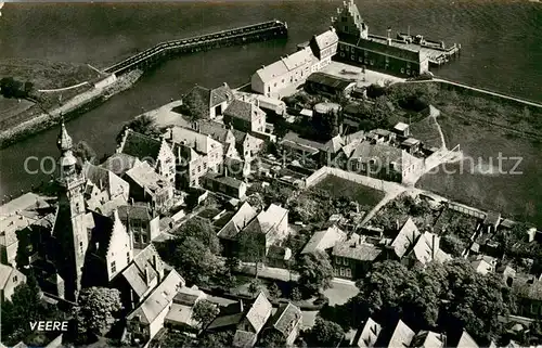 AK / Ansichtskarte Veere_Niederlande Fliegeraufnahme Teilansicht 