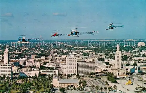 AK / Ansichtskarte Miami_Florida Fliegeraufnahme Sun line helicopter Sightseeing 