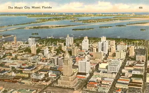 AK / Ansichtskarte Miami_Florida Fliegeraufnahme Teilansicht 