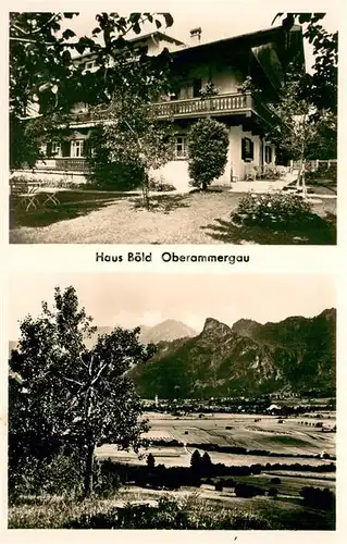 AK / Ansichtskarte Oberammergau Teilansicht und Haus Boeld Oberammergau