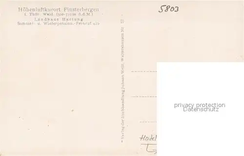 AK / Ansichtskarte Finsterbergen Landhaus Hartung Aussenansicht Finsterbergen