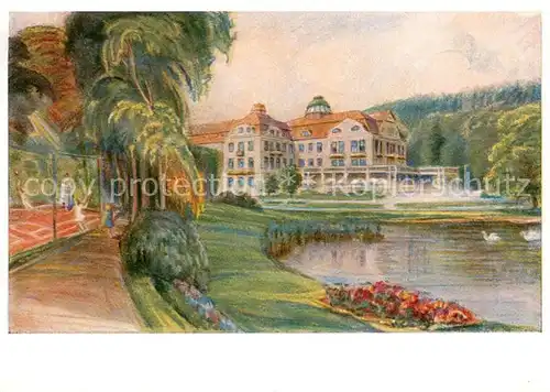 AK / Ansichtskarte Bad_Salzschlirf Hotel Badehof mit Teich Bad_Salzschlirf