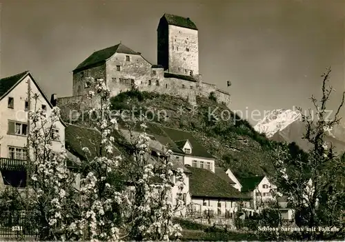 AK / Ansichtskarte Sargans_SG Schloss Sargans mit Falknis 