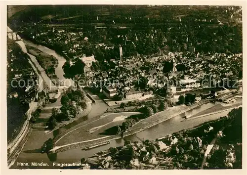 AK / Ansichtskarte Hann._Muenden Fliegeraufnahme Hann. Muenden