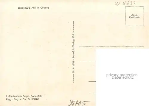 AK / Ansichtskarte Neustadt_Coburg Fliegeraufnahme Neustadt_Coburg