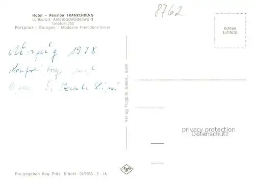 AK / Ansichtskarte Amorbach_Miltenberg Hotel Pension Frankenberg 